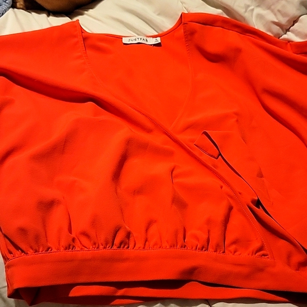 Short Sleeve Wrap Blouse